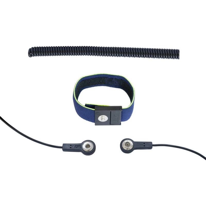 BJZ A-60388 Erdungsarmband Handgelenkband Erdungskabel Blau Gelb - 4057989603889