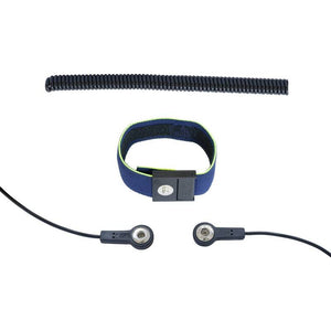 B-Ware BJZ A-60388 Erdungsarmband Handgelenkband Erdungskabel Blau Gelb
