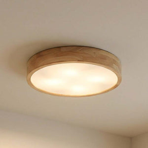 B-Ware Lindby Deckenlampe Tanju LED Leuchte Lampe dimmbar rustikal Ø60cm Holz weiß