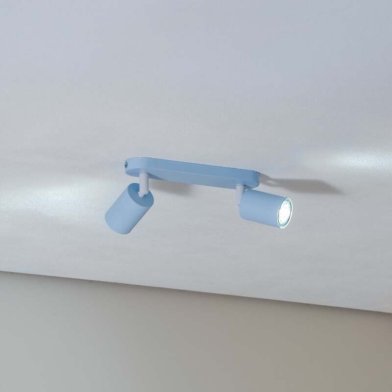 Deckenstrahler Livia LED dimmbar 2-flg Stahl hellblau 35cm 17,5cm IP20 - 5906135102372