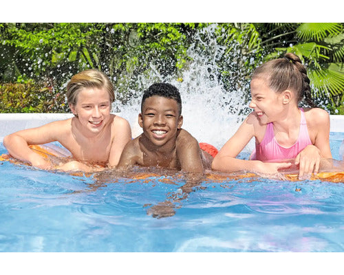 Bestway Aufstellpool Framepool eckig 488x244x122cm mit Sandfilteranlage grau - 4306516706075
