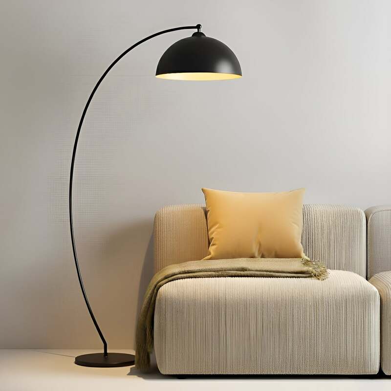 Lindby Stehleuchte Jonera LED Bogenlampe Lampe schwarz gold 185cm Höhe 45cm - 4251096529845