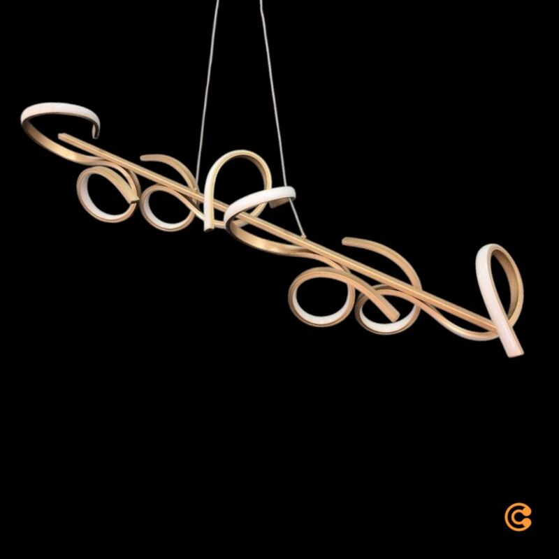 JUST LIGHT Hängeleuchte Curls LED Pendelleuchte dimmbar messing 99cm 5320 Lumen - 4043689959890
