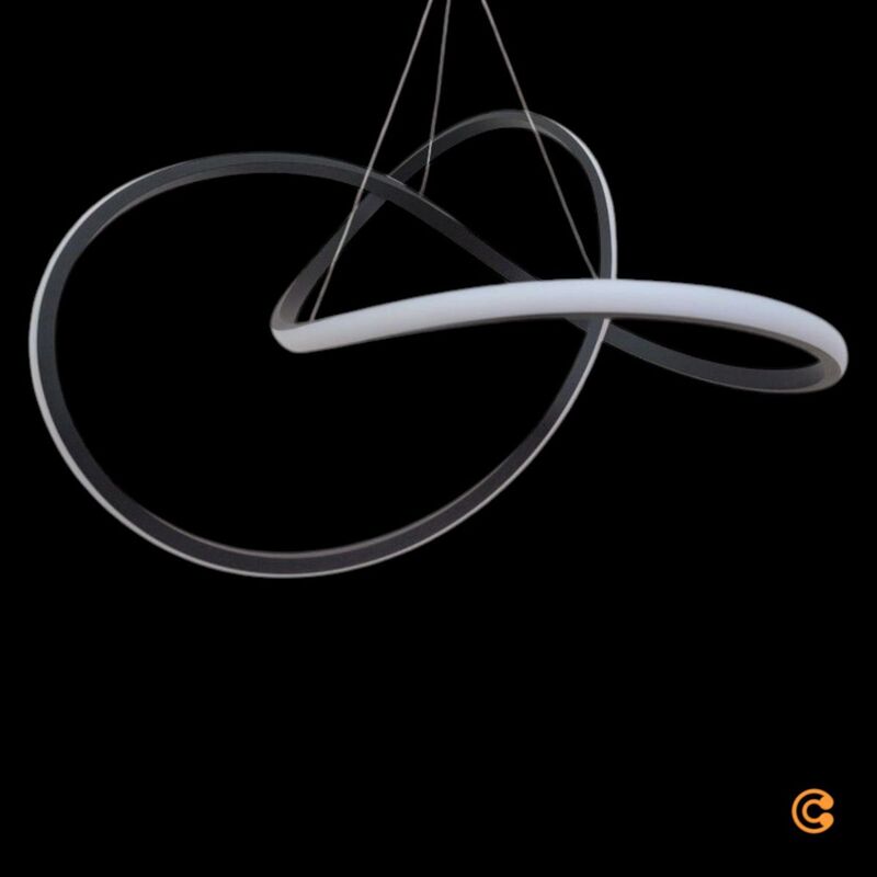 JUST LIGHT Hängeleuchte Maria LED Pendelleuchte dimmbar schwarz 57cm Ø 3-stufig - 4043689975753