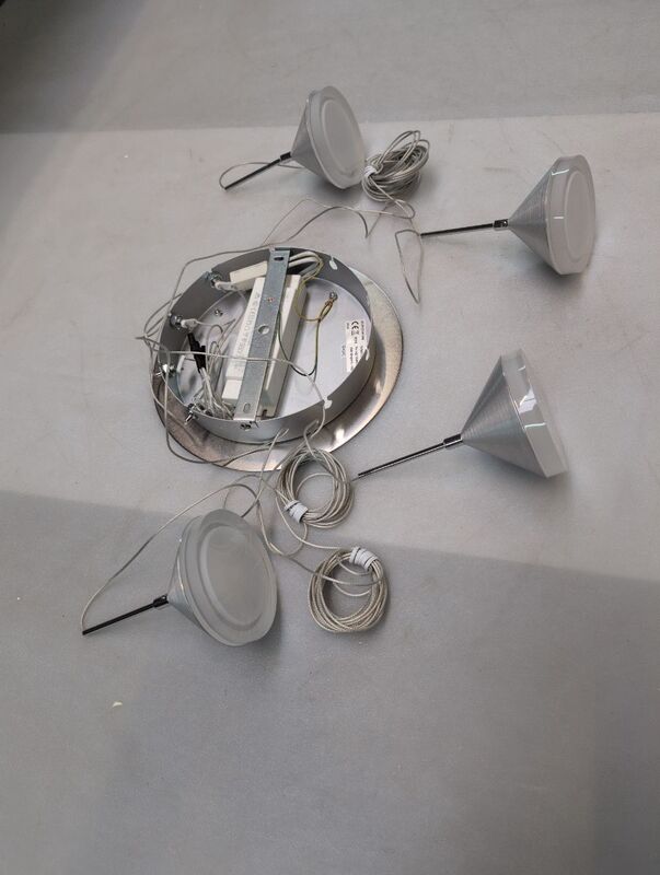 FABAS LUCE Pendelleuchte Isabella LED Hängelampe dimmbar warmweiß alu 4-flammig - 8019282099444