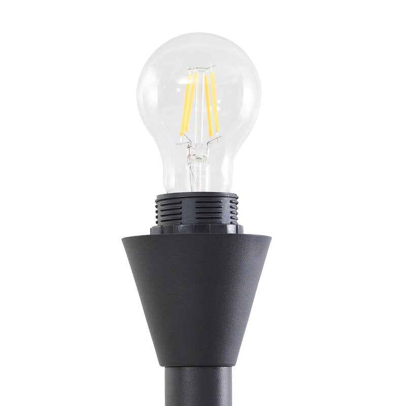 Lindby Stehleuchte Nehemia schwarz Glas Leselicht 185 cm Stehlampe Lampe Leuchte - 4251911793345