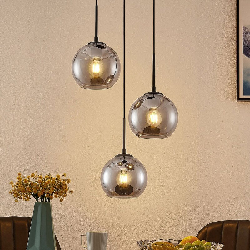 Lindby Jurian Pendelleuchte Hängelampe Deckenlampe Lampe Licht 3-flg E27 schw942 - 4251911727869