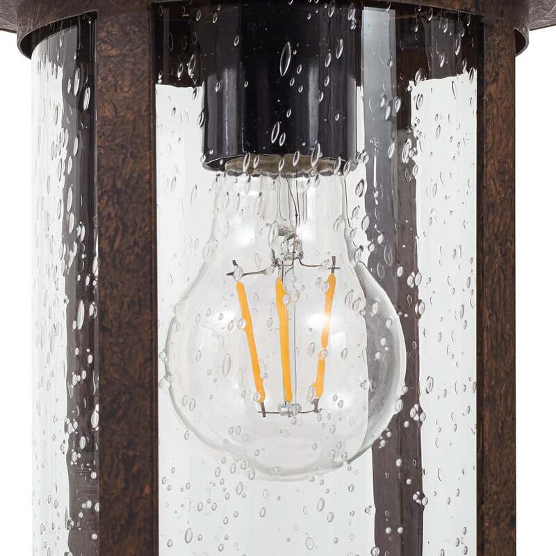 Lindby Wegeleuchte Gartenlampe Zayn rost Glas Außenleuchte IP65 Höhe 109 cm - 4251911798999