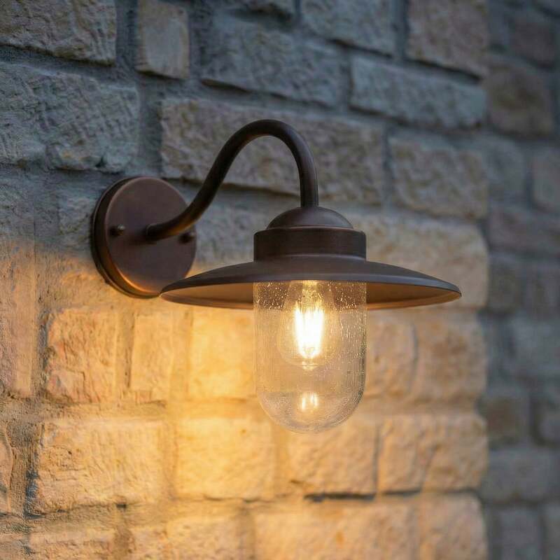 Lindby Außenwandleuchte Bilma rostfarben Alu Glas 29 cm Wandlampe Lampe Leuchte - 4251911786767