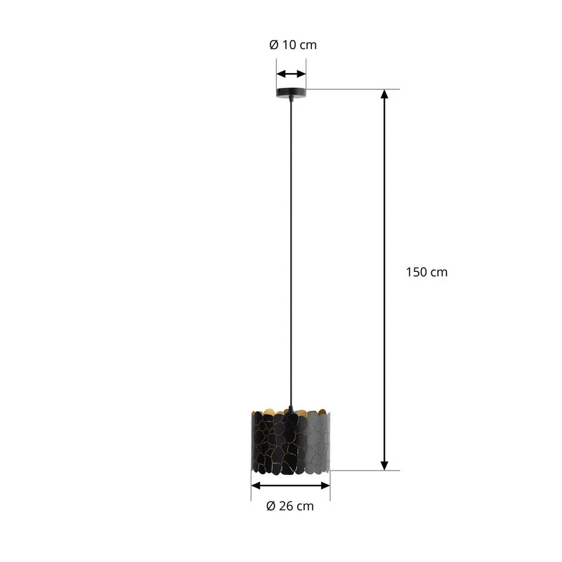 Lindby Pendelleuchte Hängeleuchte Aralena LED Lampe dimmbar schwarz gold Ø26cm - 4251911786194