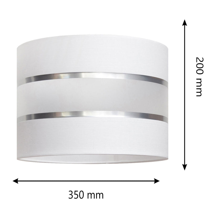 Lampenschirm Helen E27 LED Hängeleuchte Lampe Leuchte weiß silber Ø35cm Höhe20cm - 5902349227672
