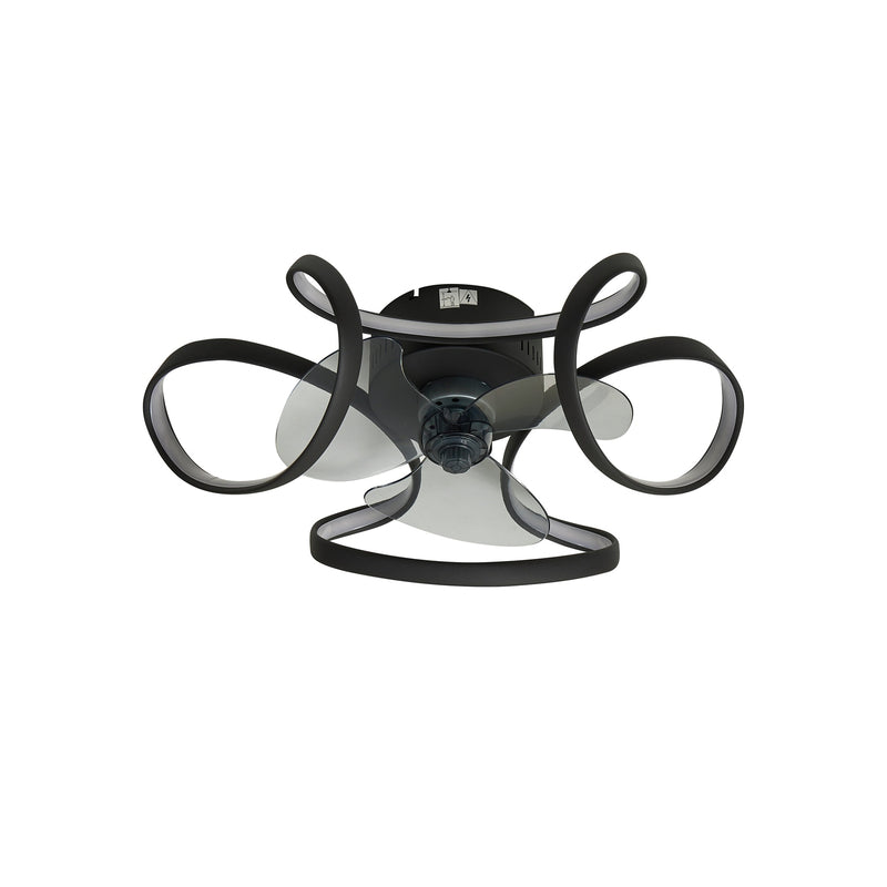 Lindby LED-Deckenventilator Lomata Deckenventilator Venti schwarz leise Ø 23 cm - 4251911780093