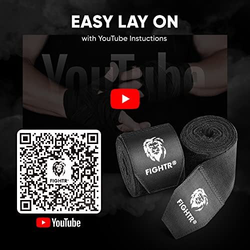 FIGHTR Premium Boxing Hand Wraps for Max. Stability and Protection | 4m Semi Elastic Boxing Gloves with Thumb Loop for Boxing, MMA, Mauy Thai - - 4270000632143