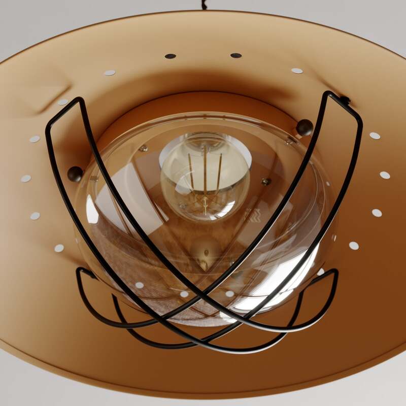 Lindby Pendelleuchte Hängeleuchte Louisanne LED Lampe dimmbar braun Ø35cm 28cm - 4251096524154