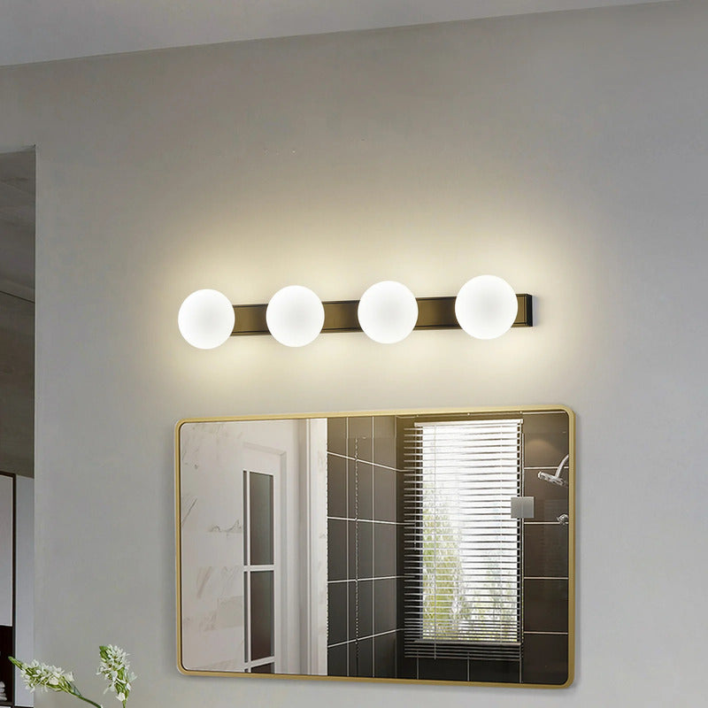 Lucande Wandlampe Badleuchte LED Glas schwarz IP44 Aluminium Myrra 60 cm - 4251911776485