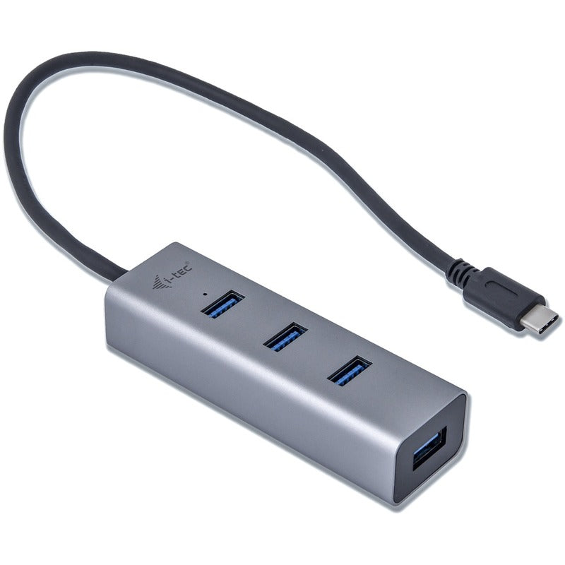 I-TEC USB-C Hub 4 Port Metall USB-Hub Desktop schwarz 4x USB-A 3.2 Gen 1 - 8595611702266