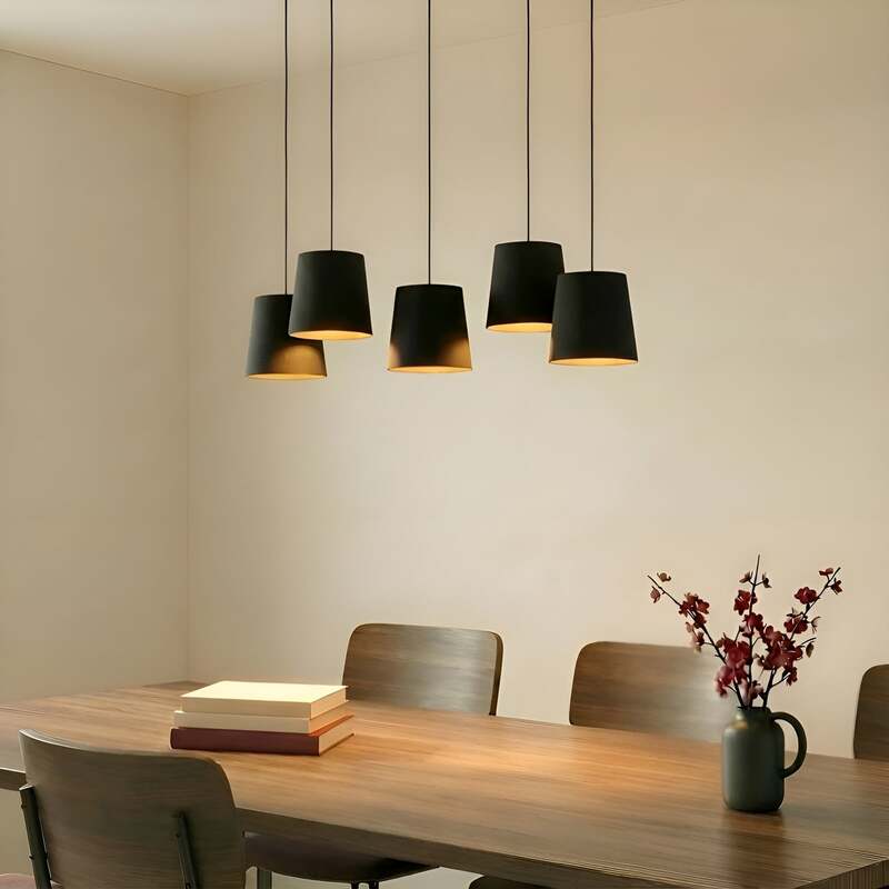 Lucande Thamila Hängeleuchte Hängelampe Deckenlampe Leuchte Lampe schwarz Eiche - 4251911746679
