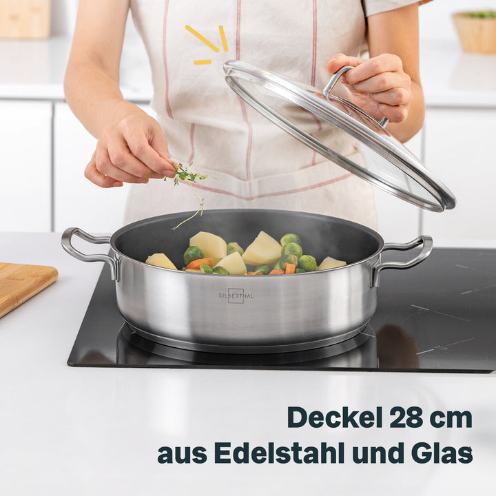 SILBERTHAL Glasdeckel Topfdeckel Pfannen Glas Kochgeschirr Edelstahlgriff Topf - 4260470463088