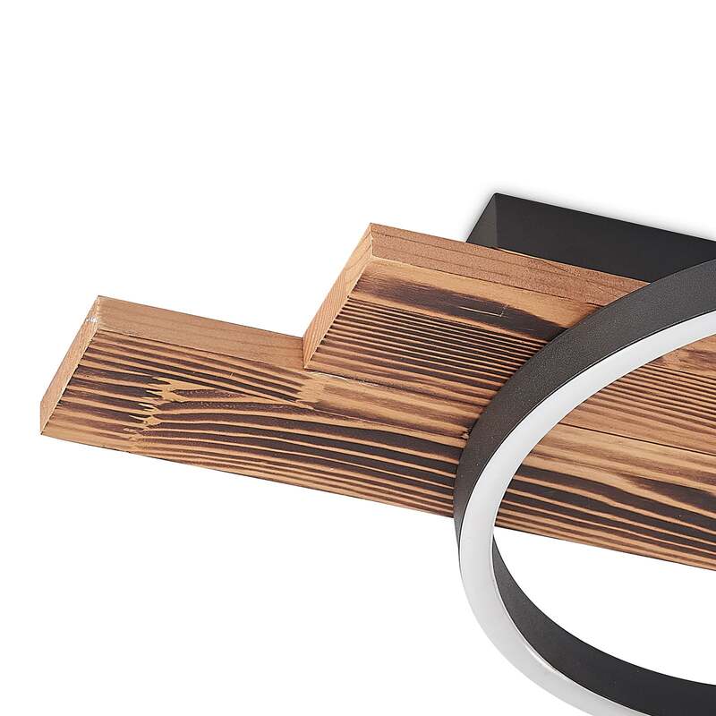Lindby Deckenleuchte Sentoa LED Lampe dimmbar warmweiß Kiefernholz 75cm lang - 4251911728088