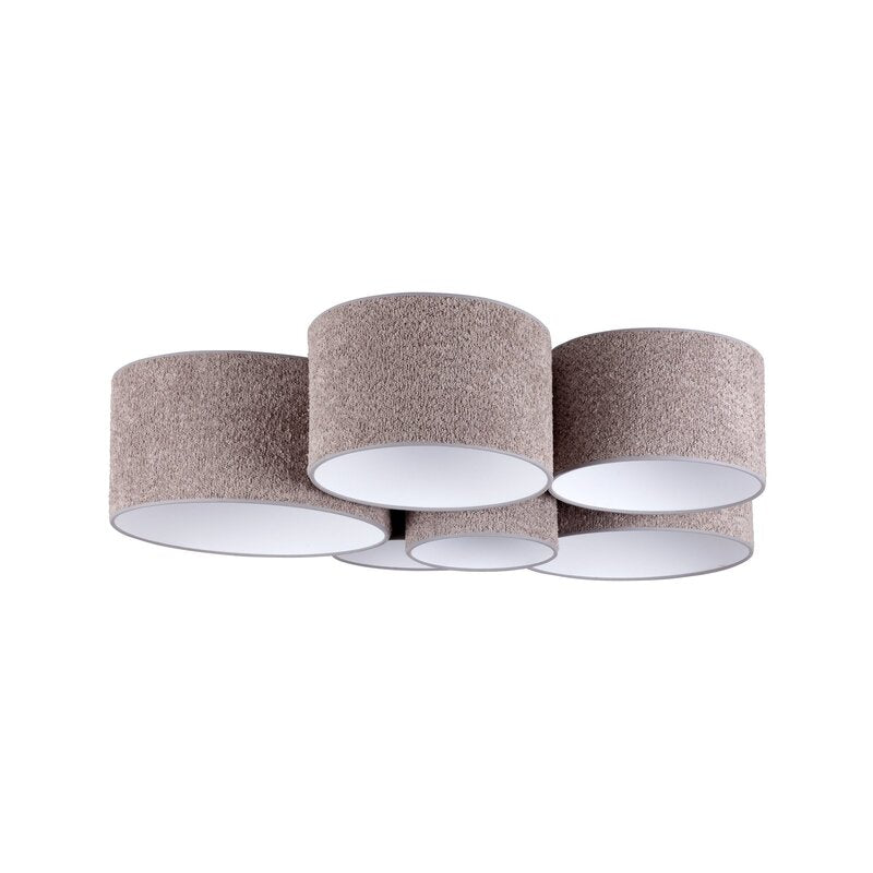 Boucle Deckenleuchte Lampe Hauptbeleuchtung sechs Schirme grau Wohnraum - 5905317600651