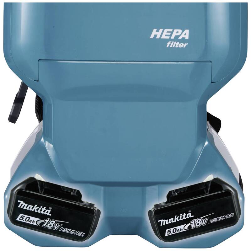 Makita Akku-Rucksackstaubsauger DVC665ZU Sauger 36V 6,7kg türkis effizient 523mm - 0088381890656