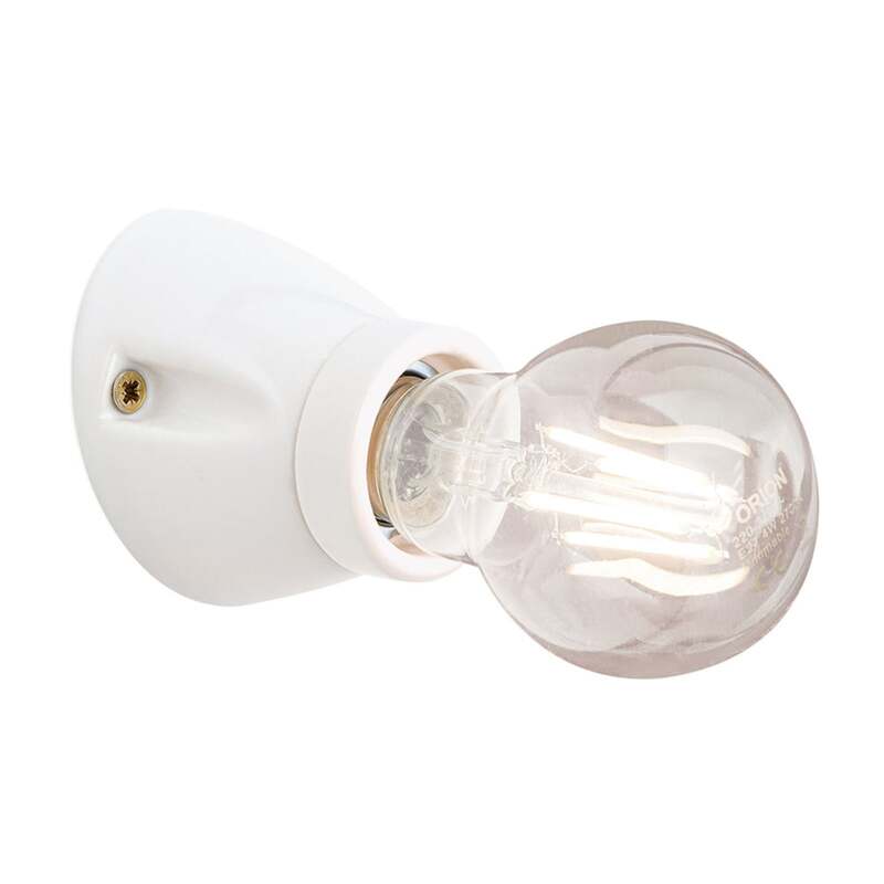ORION Wandleuchte Frost Keramik E27 extern dimmbar 60W Retrolook weiß - 9003090270064
