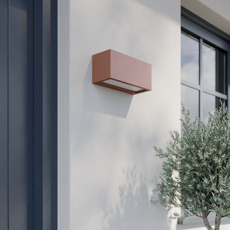 Lucande Eckige Außenwandleuchte Bente rostfarben Gartenleuchte Terrassenleuc314 - 6291105700795