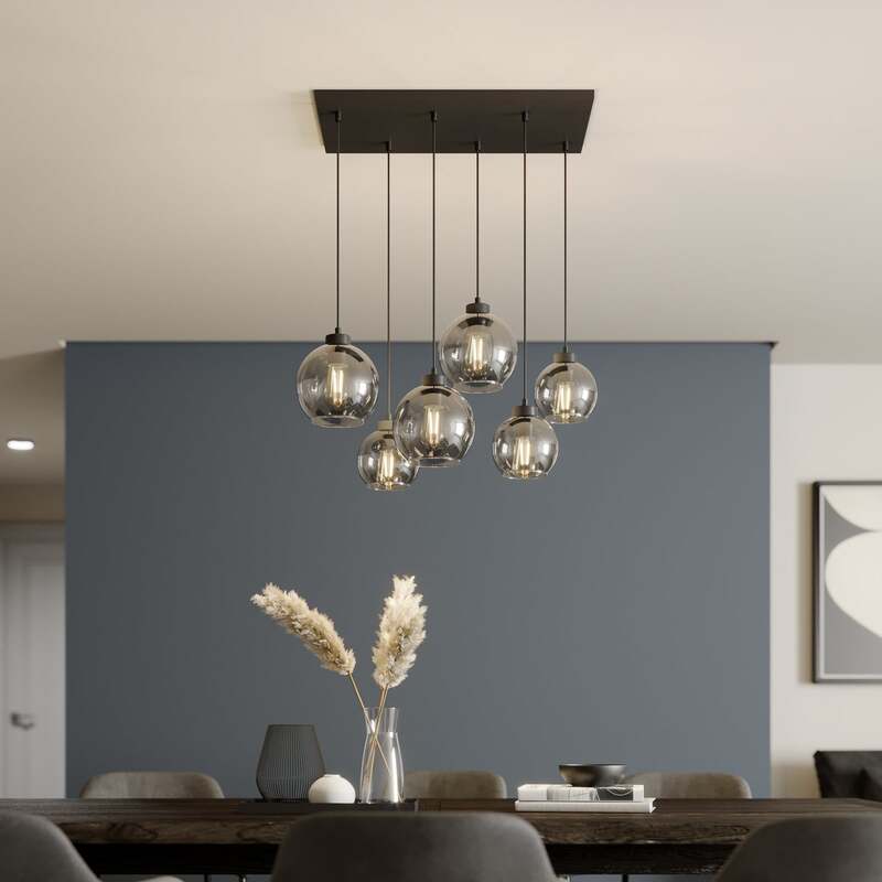 Euluna Hängeleuchte Cubus Hängelampe Lampe Leuchte sechsflammig E27 Glas grap558 - 5901780528331