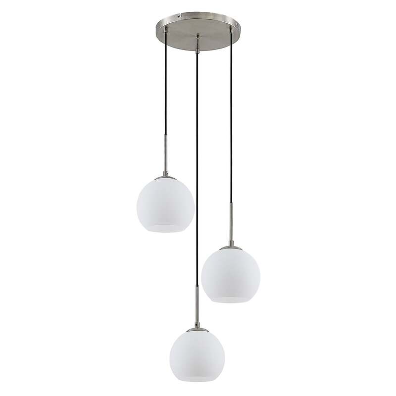 Lindby Hängelampe Hängeleuchte Jurian LED Pendelleuchte dimmbar nickel opal - 4251911727876