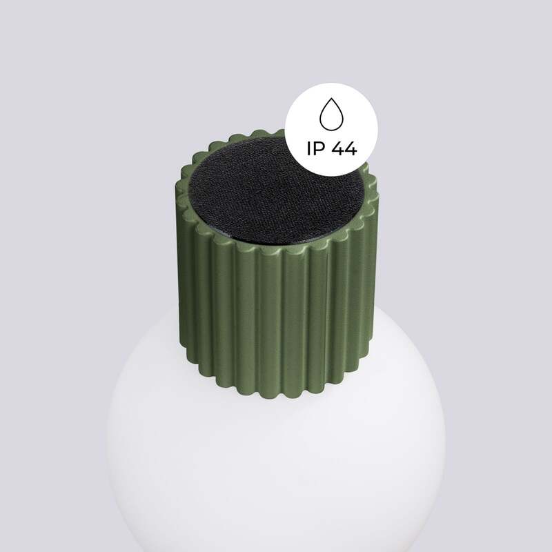 Wandleuchte Wandlampe ORBI Olivgrün Glas Aluminium Badezimmer Leuchte IP44 - 5907073081194
