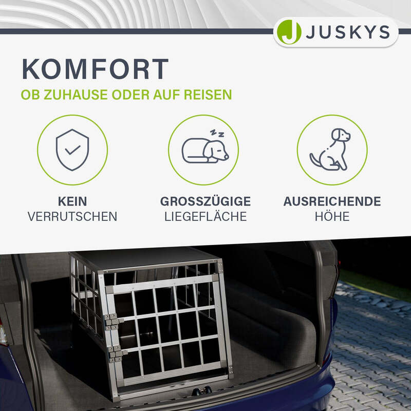 Hundebox Auto Hundetransportbox Alu für kleine Hunde Kofferraum Rücksitz Größe M - 4260304765593