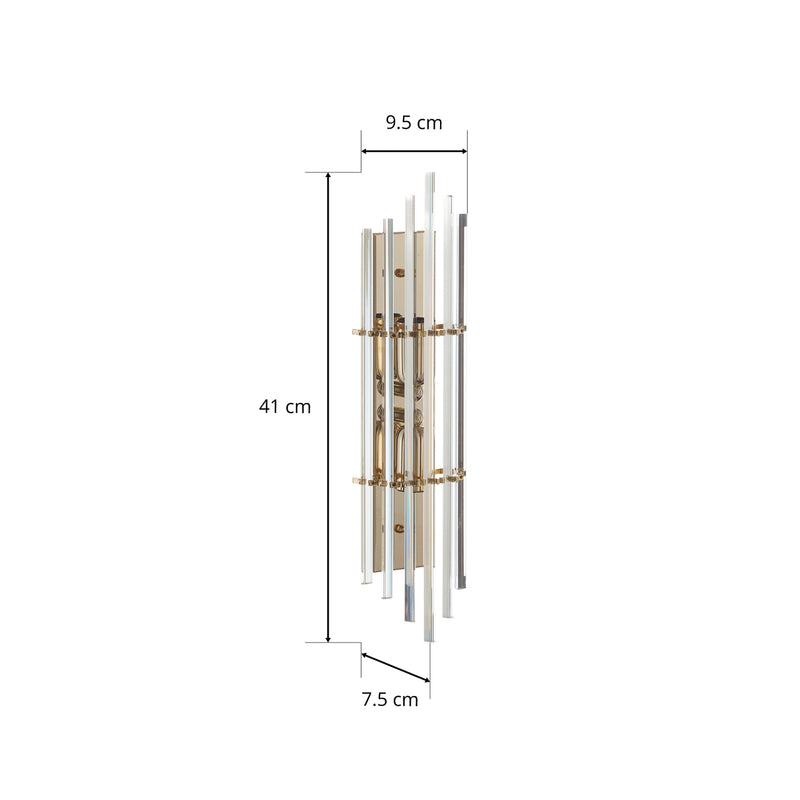 Austrolux Wandleuchte Lampe Ontario gold transparent Glas 41 cm 24K vergoldet - 9008447234928