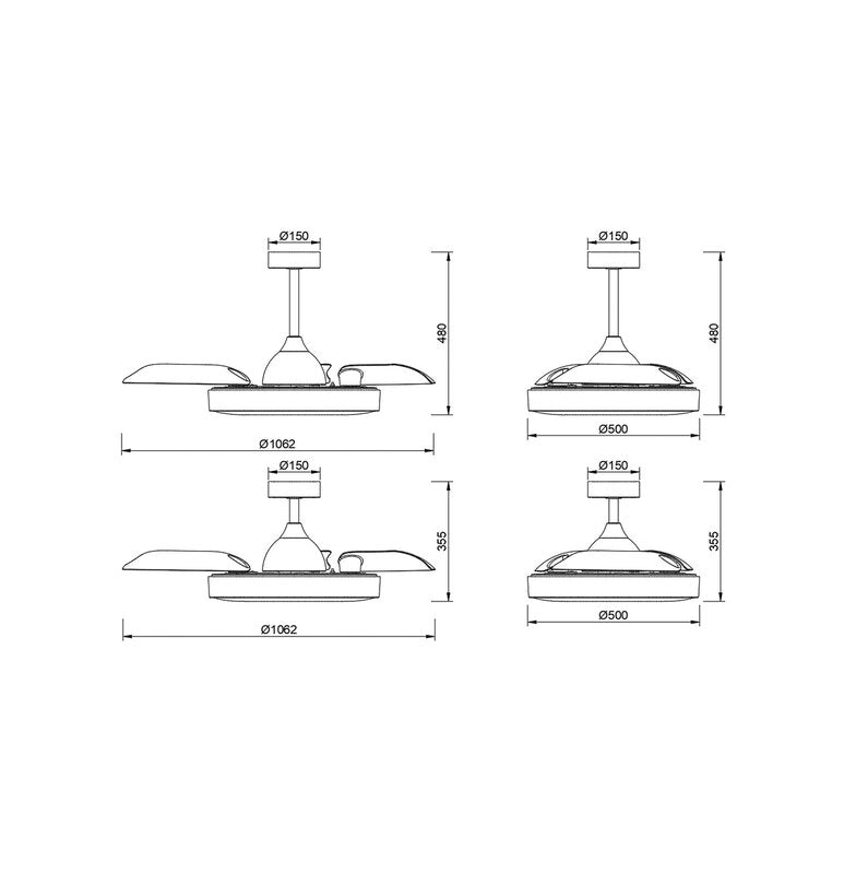 Mantra Iluminación LED-Deckenventilator Ventilator Coin 106 cm SIEHE TEXT/FOTO - 8435153282164