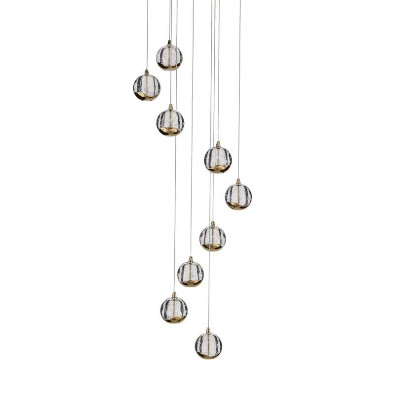 Lucande Hängelampe Hängeleuchte Hayley LED Pendelleuchte Lampe gold Ø40cm - 4251096583427