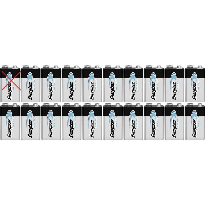 Energizer Max Plus Industrial 20 St. 9 V Block-Batterie Alkali-Mangan Batterie - 7638900423204