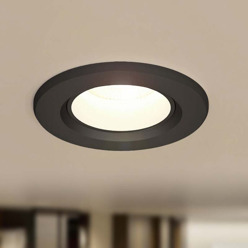 Prios Einbauleuchte Shima LED dimmbar Spot 7W warmweiß schwarz Ø8,5cm Lampe - 4251911795226