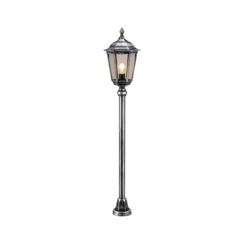 LCD Wegeleuchte Gartenleuchte 1113 Pollerleuchte dimmbar schwarz-silber 116cm - 4260277682460