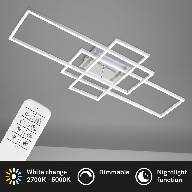 Briloner Deckenlampe Frame LED Lampe dimmbar CCT 3-flammig aluminium 104x42cm - 4002707384106