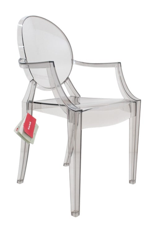 Kartell Louis Armlehnstuhl rauchgrau transparent Designerstuhl Stuhl Küchenstuhl - 8058967311884