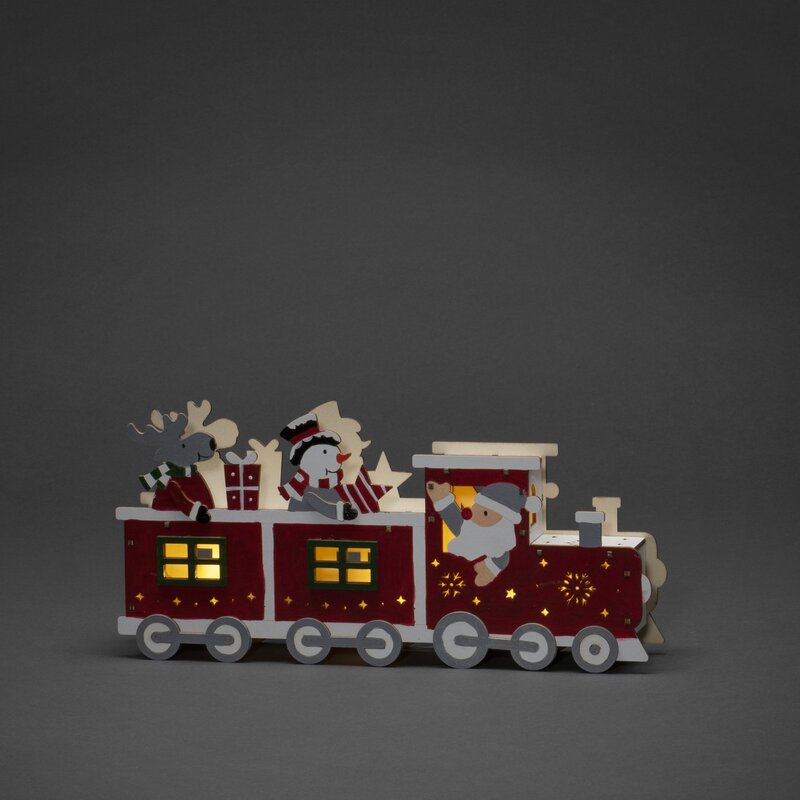 Konstsmide Christmas Dekoleuchte Holzsilhouette Zug LED Leuchte USB Batterie - 7318303258558