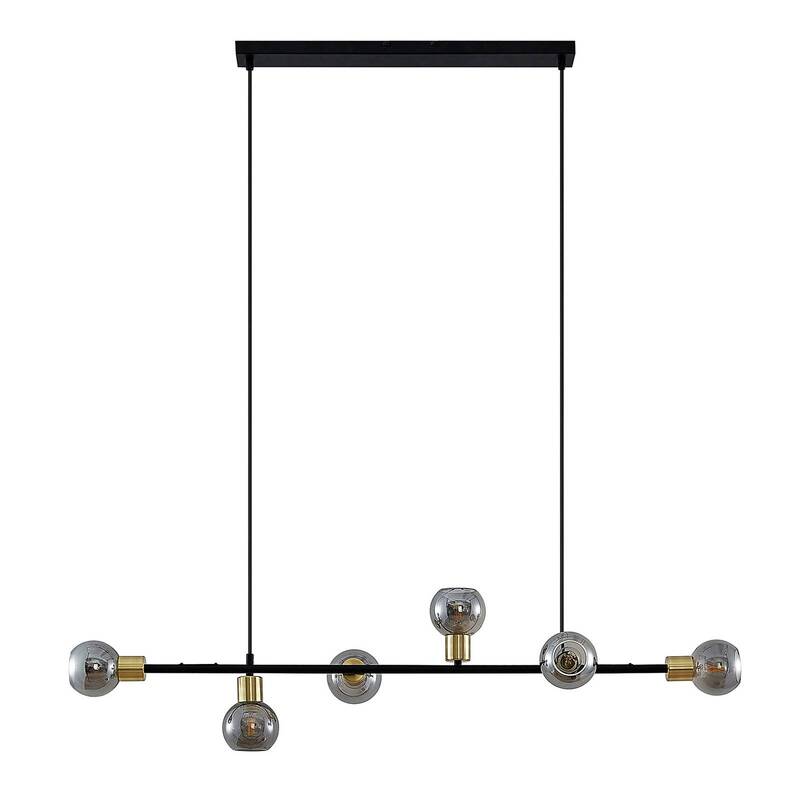 Lindby Biscala LED-Pendellampe Hängelampe Deckenlampe E14 schwarz messing rauch - 4251911720051
