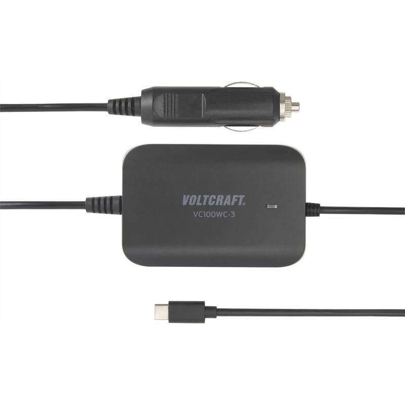 Voltcraft USB Ladegerät VC100WC-3 100W KFZ Ladeadapter 1x USB-A 2x USB-C schwarz - 4064161196206