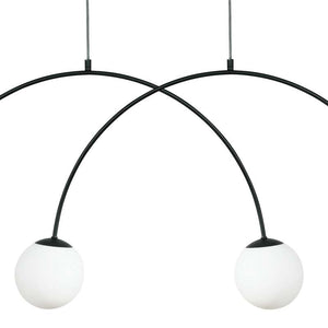 B-Ware Hängeleuchte Nova Pendelleuchte 4-flammig LED dimmbar schwarz weiß 120x15cm