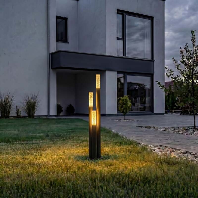 Lindby Wegeleuchte Gavros schwarz 3-flammig Aluminium 132,5 cm IP44 Dimmbar - 4255830900419