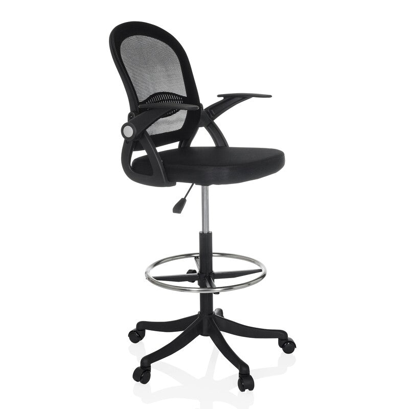 hjh OFFICE Counterstuhl Naluro Work Stoff Netzstoff abklappbare Armlehnen Stuhl - 4064323130895