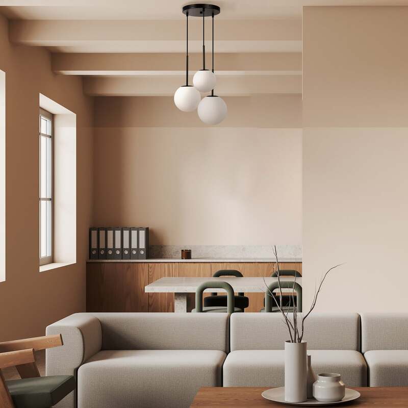 Maytoni Hängelampe Pendelleuchte Basic Glas schwarz Ø40cm 3-flg Beleuchtung - 4099776029694