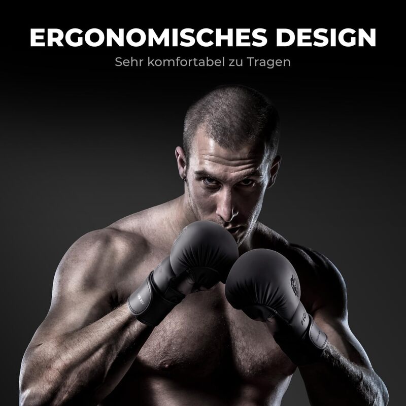 FIGHTR MMA Sparring-Handschuhe schwarz 07oz extra dicke Polsterung Stabilität - 4260723850764