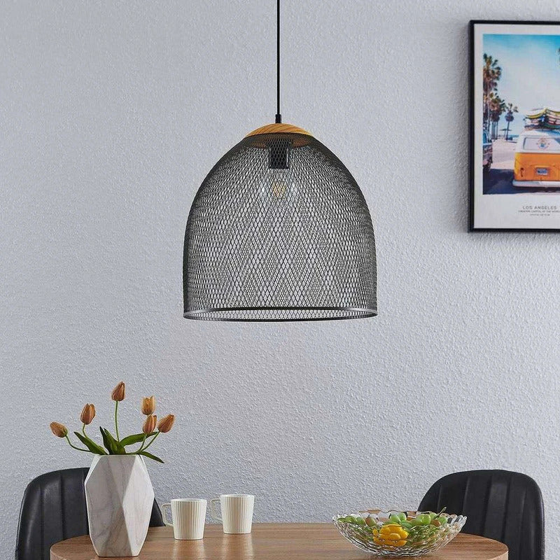 Lindby Monigo Hängelampe Pendelleuchte  Nickel/Wood Deckenlampe Deckenleuchte - 4251911708219
