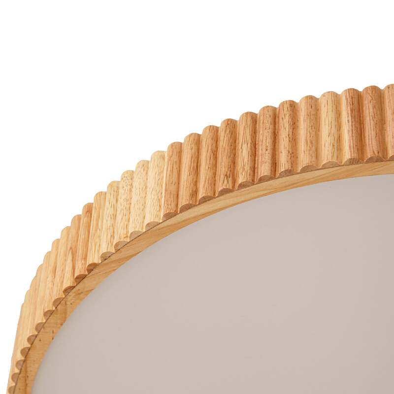 Lindby LED-Deckenleuchte Velua 50 cm dimmbar CCT Holz weiß 3600 lm - 4255830903649