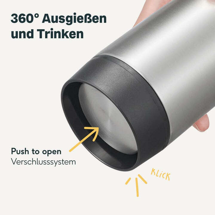 SILBERTHAL Thermobecher Kaffeebecher Edelstahl Silber isoliert geschmacksneutral - 4260470466188